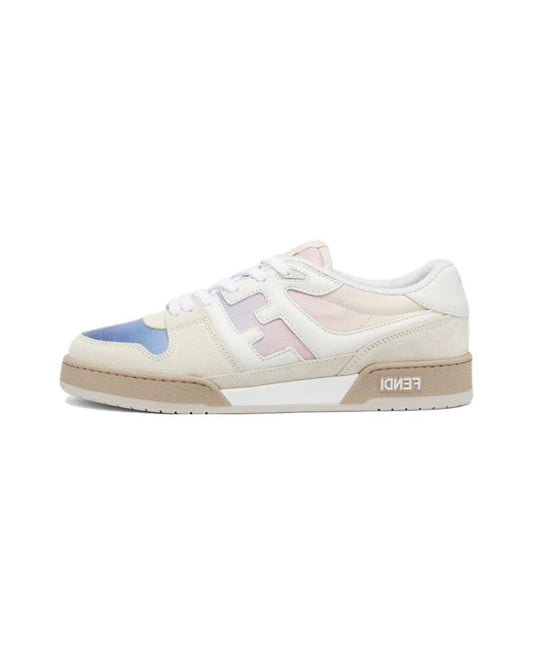 FENDI Match calfskin round toe lace-up platform low top sneakersSize: 36-45