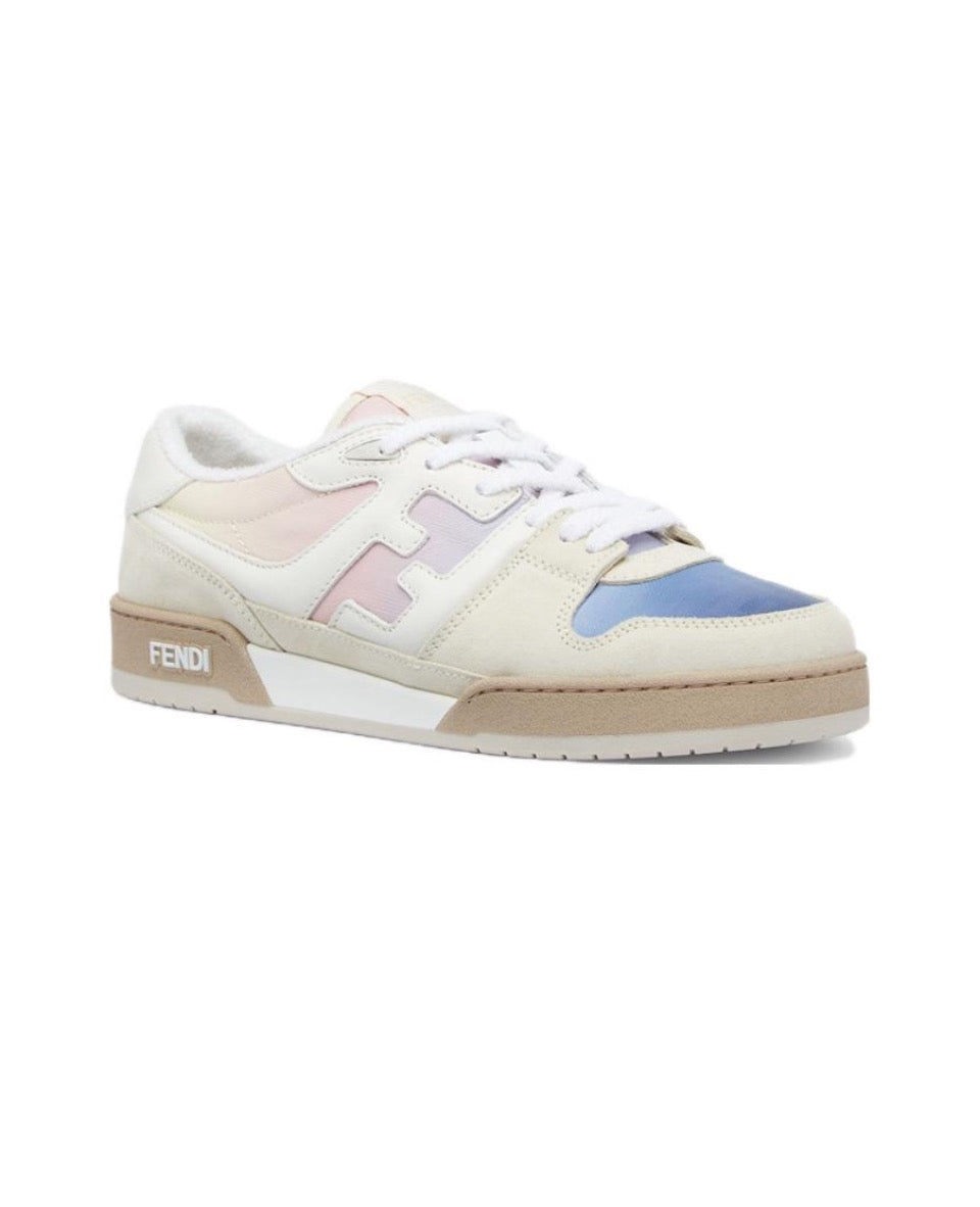 FENDI Match calfskin round toe lace-up platform low top sneakersSize: 36-45
