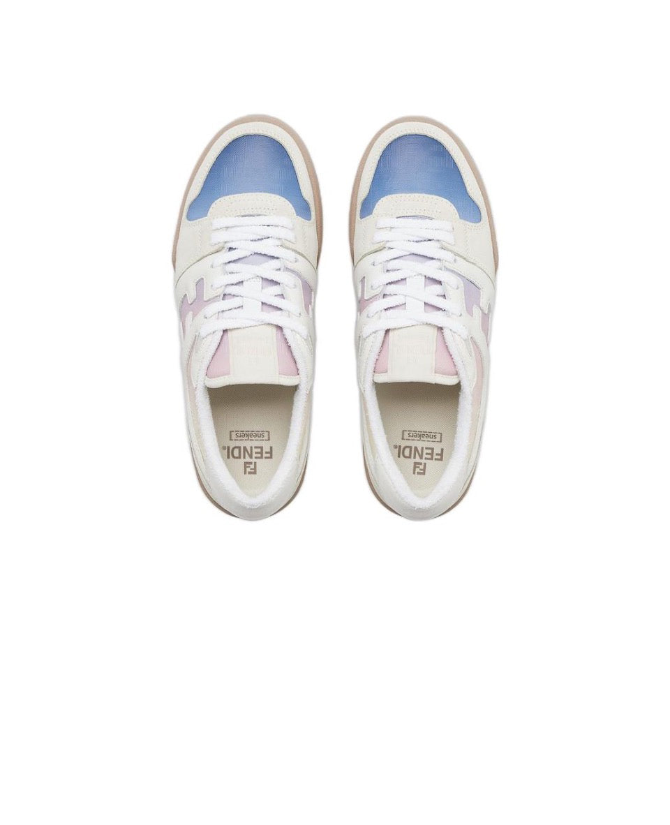 FENDI Match calfskin round toe lace-up platform low top sneakersSize: 36-45