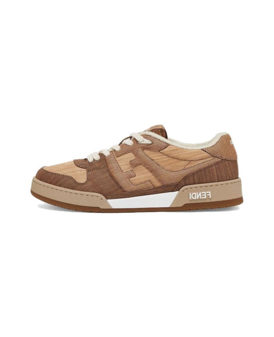 FENDI Match calfskin round toe lace-up platform low top sneakersSize: 36-45