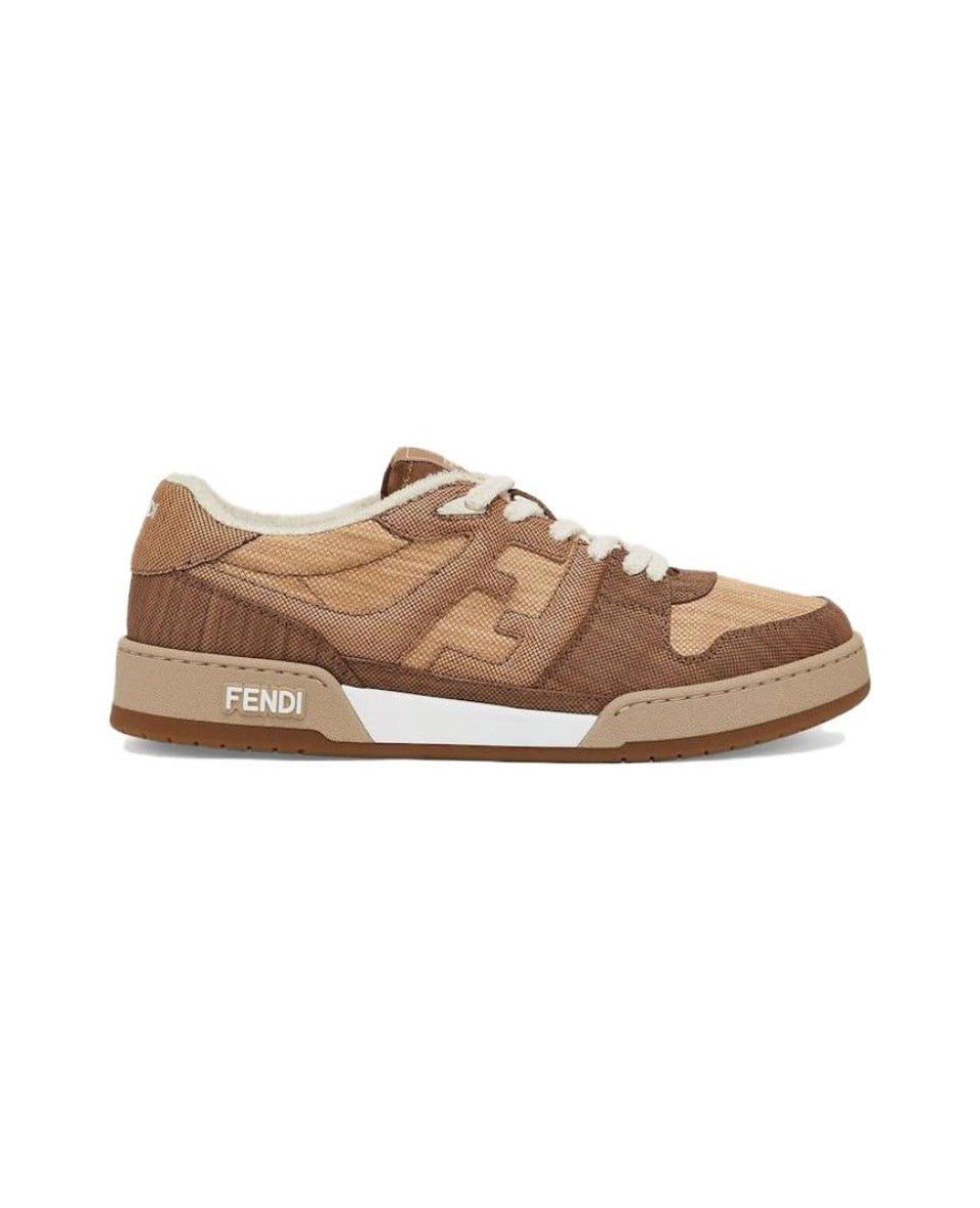 FENDI Match calfskin round toe lace-up platform low top sneakersSize: 36-45