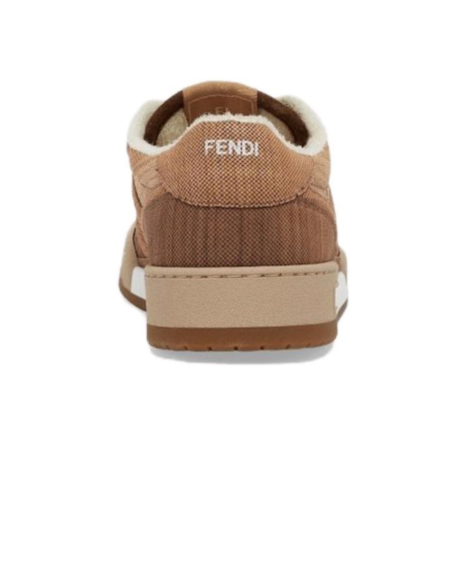 FENDI Match calfskin round toe lace-up platform low top sneakersSize: 36-45