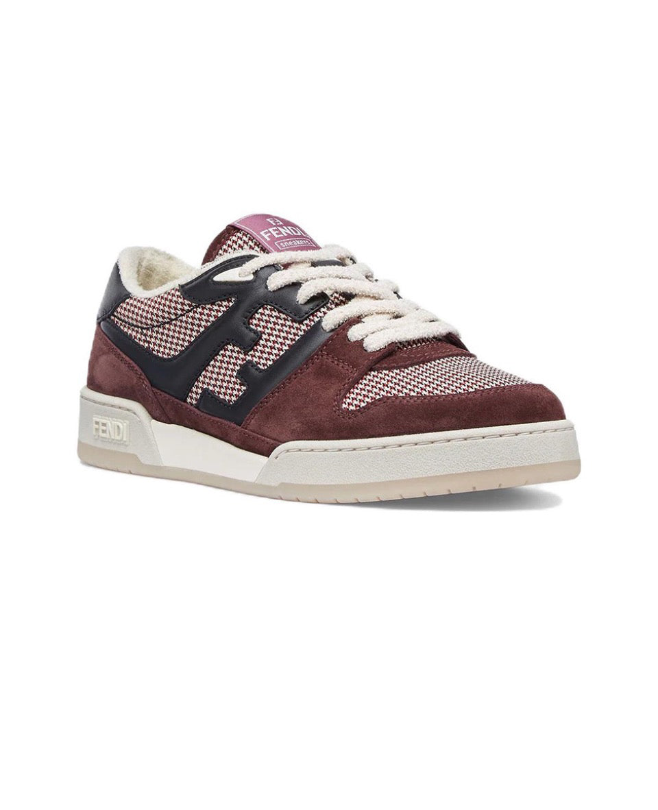 FENDI Match calfskin round toe lace-up platform low top sneakersSize: 36-45