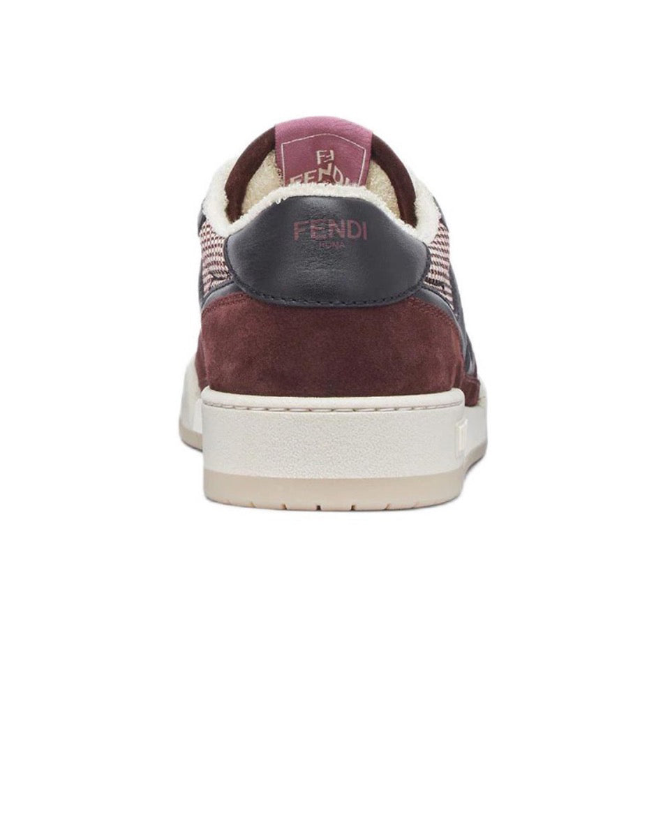 FENDI Match calfskin round toe lace-up platform low top sneakersSize: 36-45