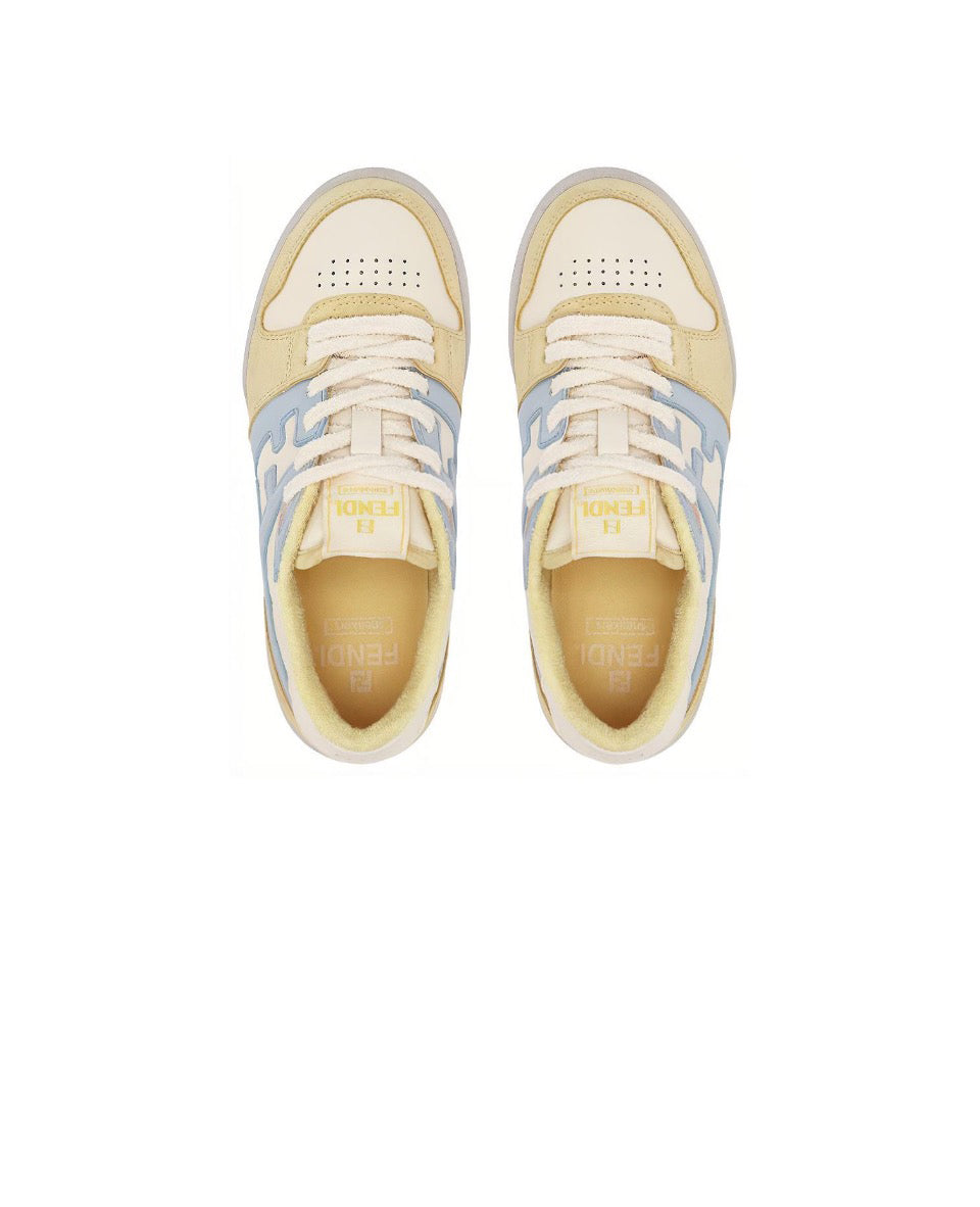 FENDI Match calfskin round toe lace-up platform low top sneakersSize: 36-45
