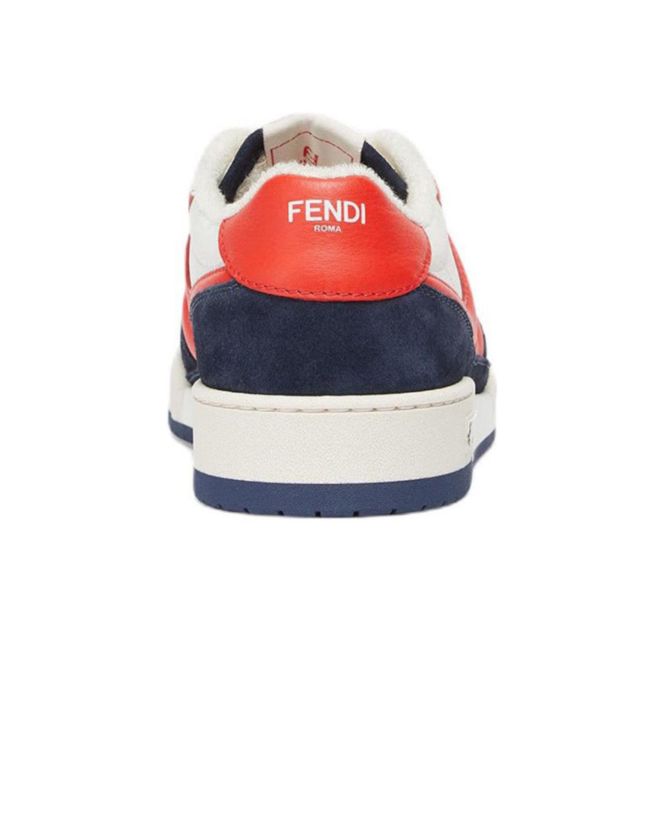FENDI Match calfskin round toe lace-up platform low top sneakersSize: 36-45