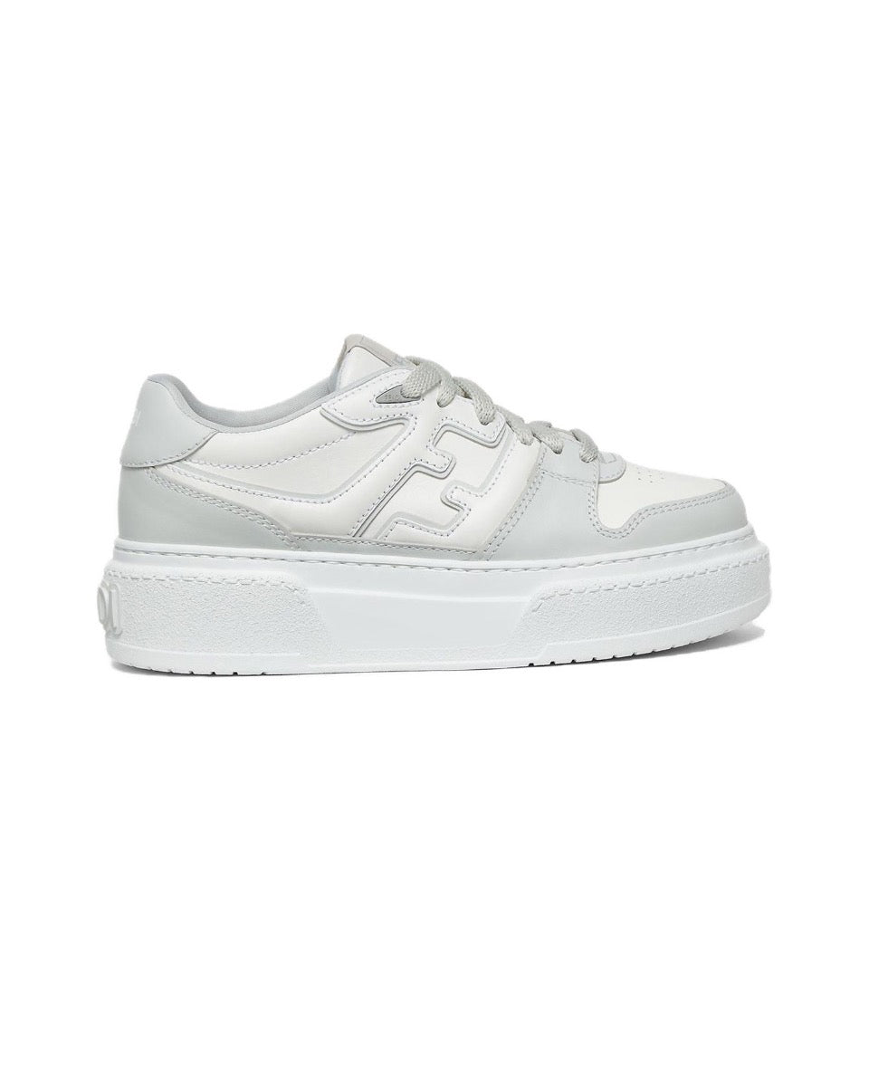 FENDI Match calfskin round toe lace-up platform low top sneakersSize: 36-45