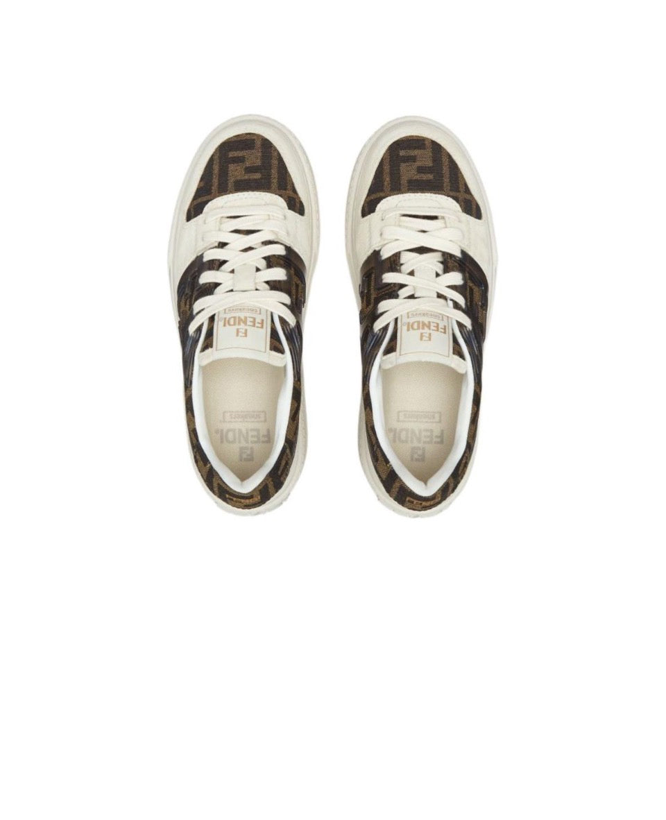 FENDI Match calfskin round toe lace-up platform low top sneakersSize: 36-45