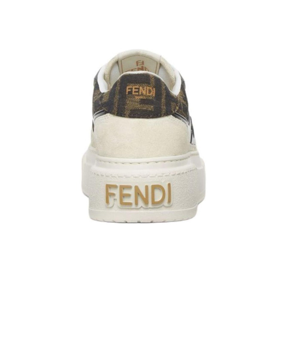 FENDI Match calfskin round toe lace-up platform low top sneakersSize: 36-45