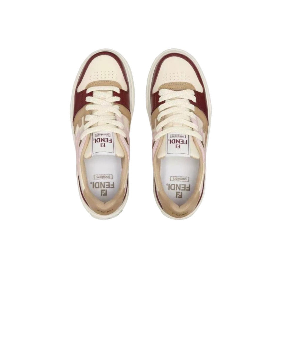 FENDI Match calfskin round toe lace-up platform low top sneakersSize: 36-45