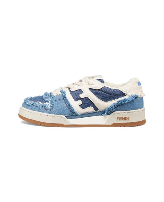 FENDI Match calfskin round toe lace-up platform low top sneakersSize: 36-45