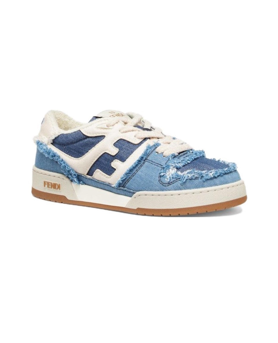 FENDI Match calfskin round toe lace-up platform low top sneakersSize: 36-45