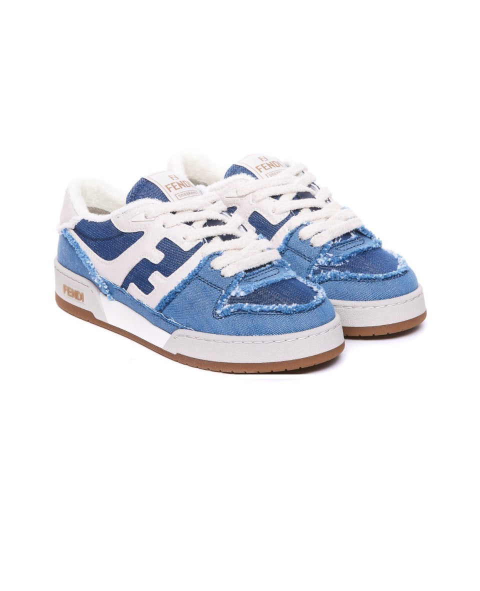 FENDI Match calfskin round toe lace-up platform low top sneakersSize: 36-45