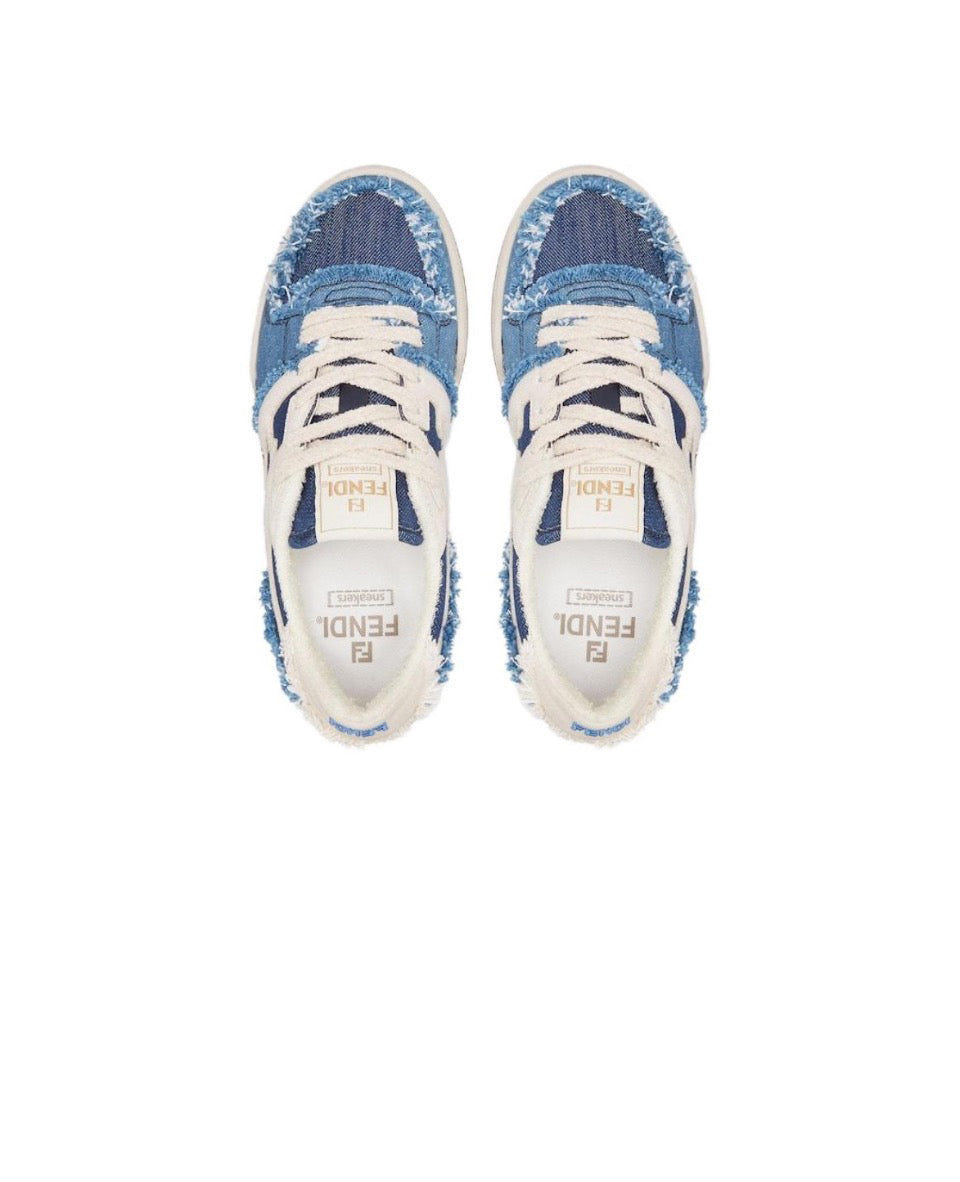 FENDI Match calfskin round toe lace-up platform low top sneakersSize: 36-45