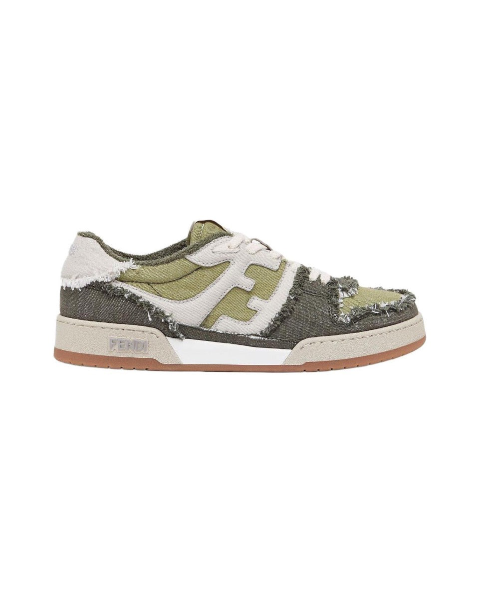 FENDI Match calfskin round toe lace-up platform low top sneakersSize: 36-45