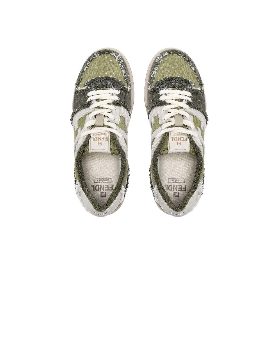 FENDI Match calfskin round toe lace-up platform low top sneakersSize: 36-45