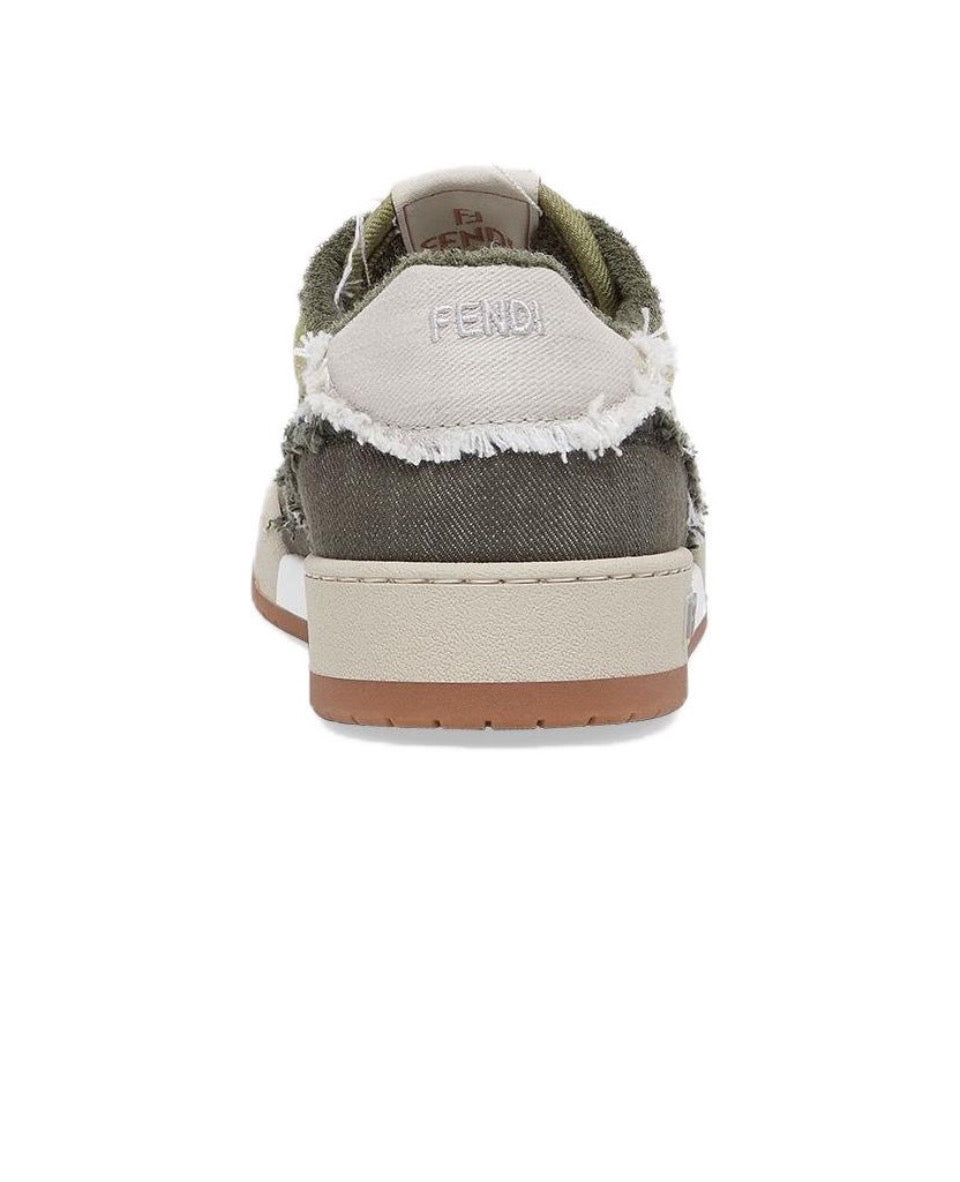 FENDI Match calfskin round toe lace-up platform low top sneakersSize: 36-45