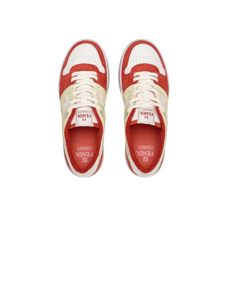 FENDI Match calfskin round toe lace-up platform low top sneakersSize: 36-45
