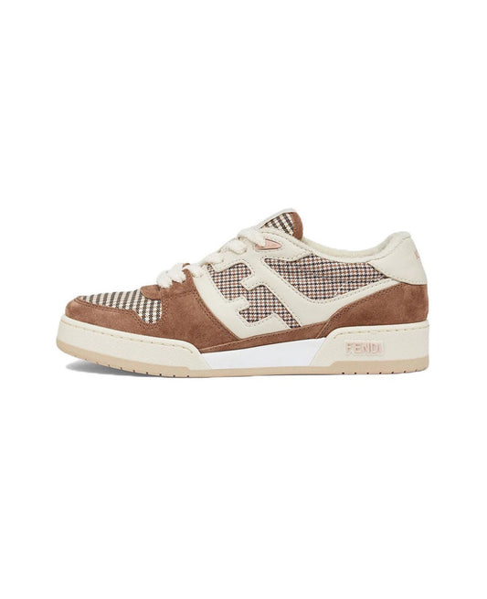 FENDI Match calfskin round toe lace-up platform low top sneakersSize: 36-45