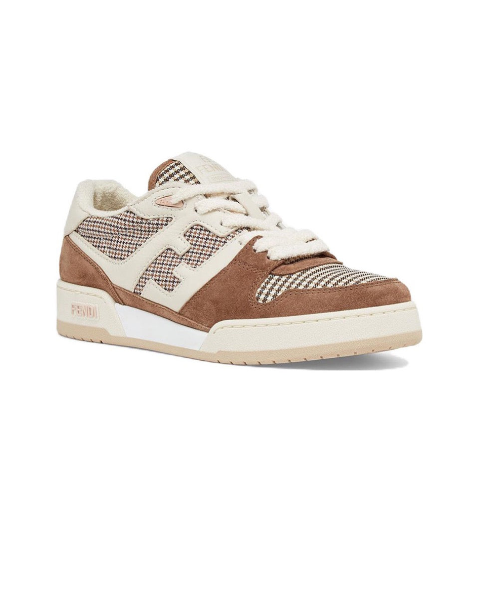 FENDI Match calfskin round toe lace-up platform low top sneakersSize: 36-45