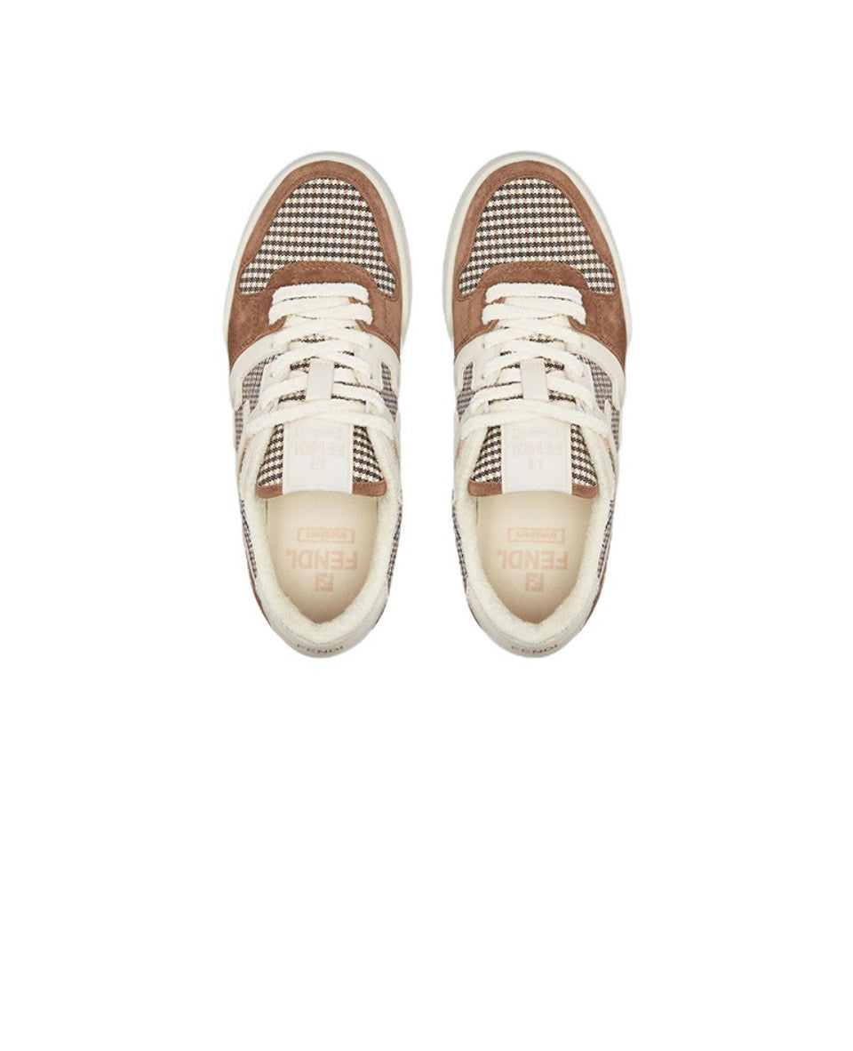 FENDI Match calfskin round toe lace-up platform low top sneakersSize: 36-45