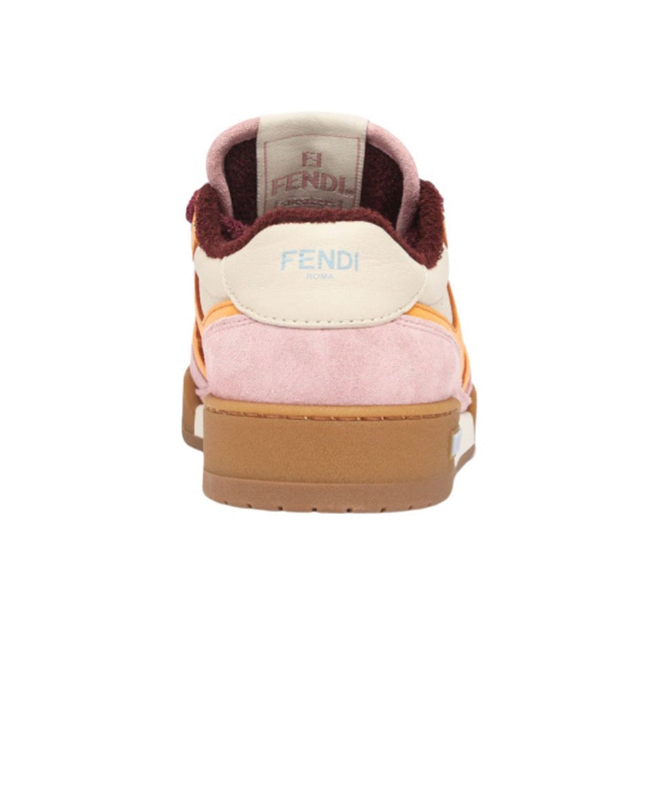 FENDI Match calfskin round toe lace-up platform low top sneakers Size: 36-45