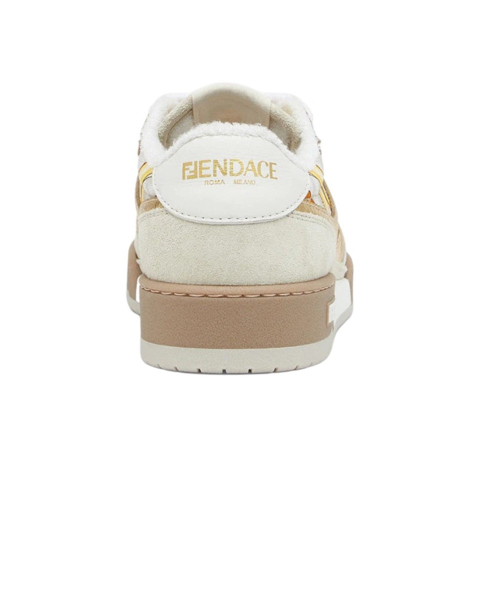 FENDI Match calfskin round toe lace-up platform low top sneakersSize: 36-45