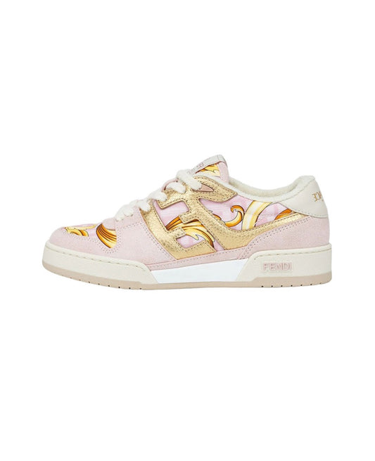 VERSACE x FENDI Match Fendace Polyester (polyester) leather printed satin fashion sneakers Size: 36-45