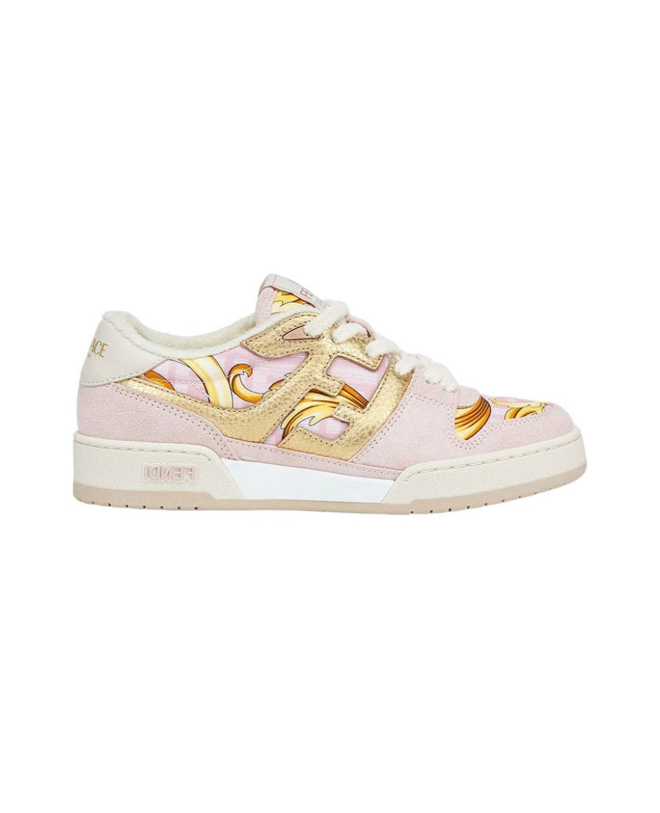 VERSACE x FENDI Match Fendace Polyester (polyester) leather printed satin fashion sneakers Size: 36-45