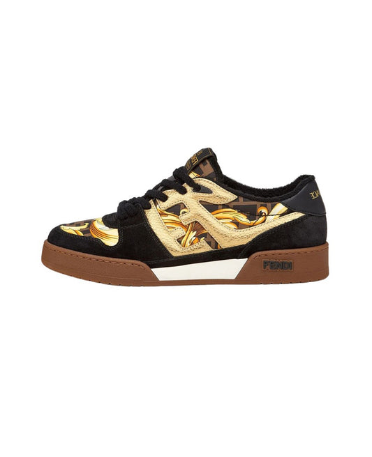 VERSACE x FENDI Match Fendace Polyester (polyester) leather printed satin fashion sneakers Size: 36-45