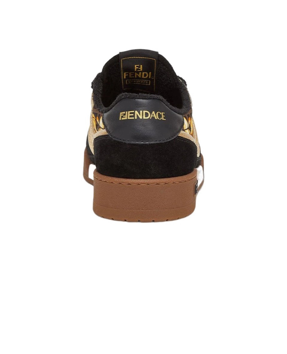 VERSACE x FENDI Match Fendace Polyester (polyester) leather printed satin fashion sneakers Size: 36-45