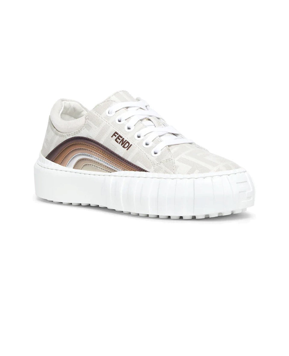 Fendi Force leather printed shock absorption anti-slip wear low top life casual shoes Size: 36-45