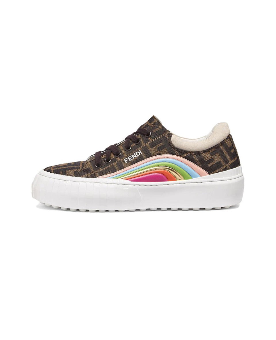 Fendi Force leather printed shock absorption anti-slip wear low top life casual shoes Size: 36-45