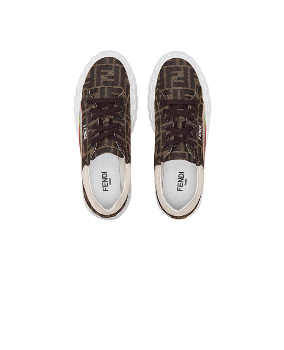 Fendi Force leather printed shock absorption anti-slip wear low top life casual shoes Size: 36-45