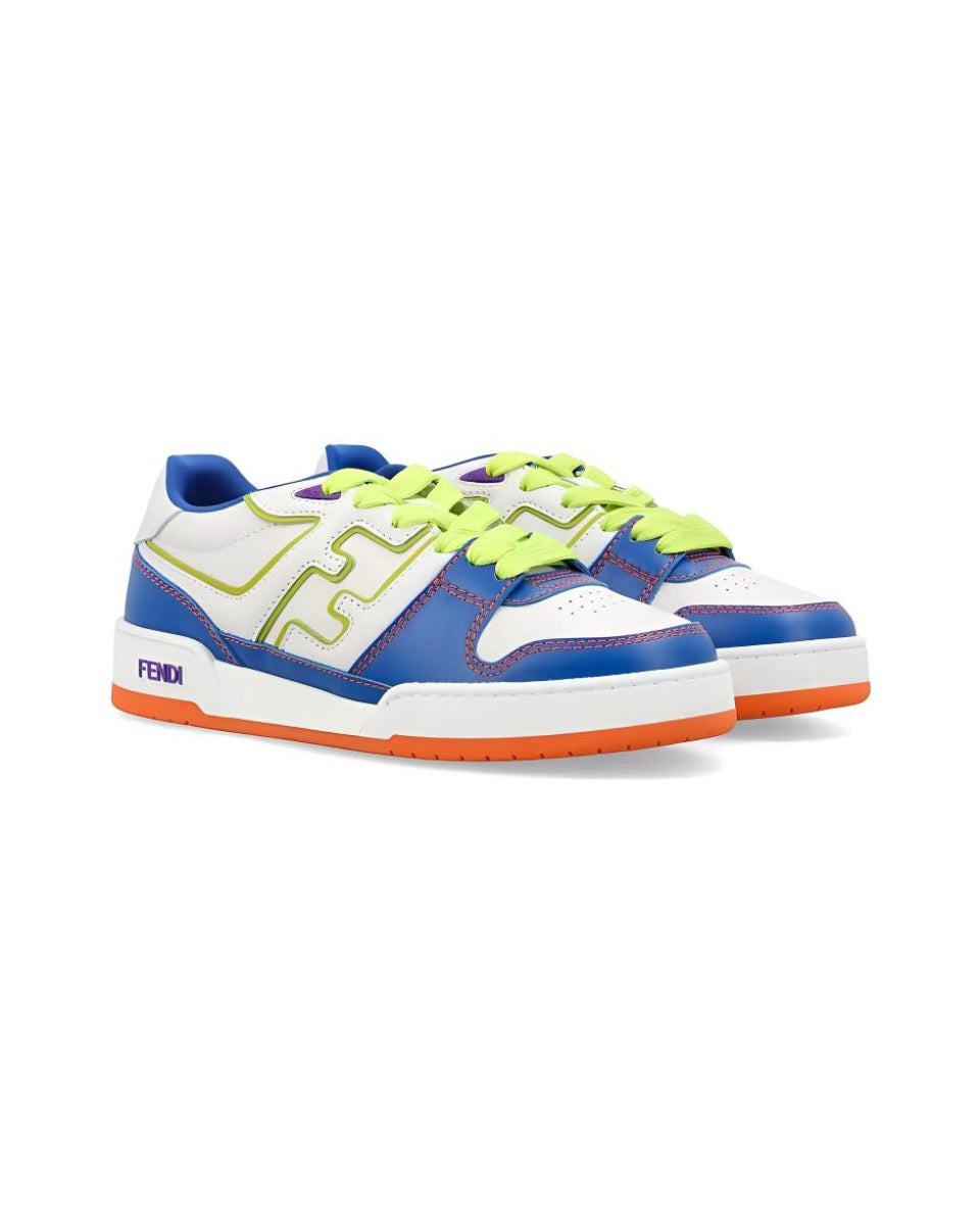 FENDI Match calfskin round toe lace-up platform low top sneakers Size: 36-45