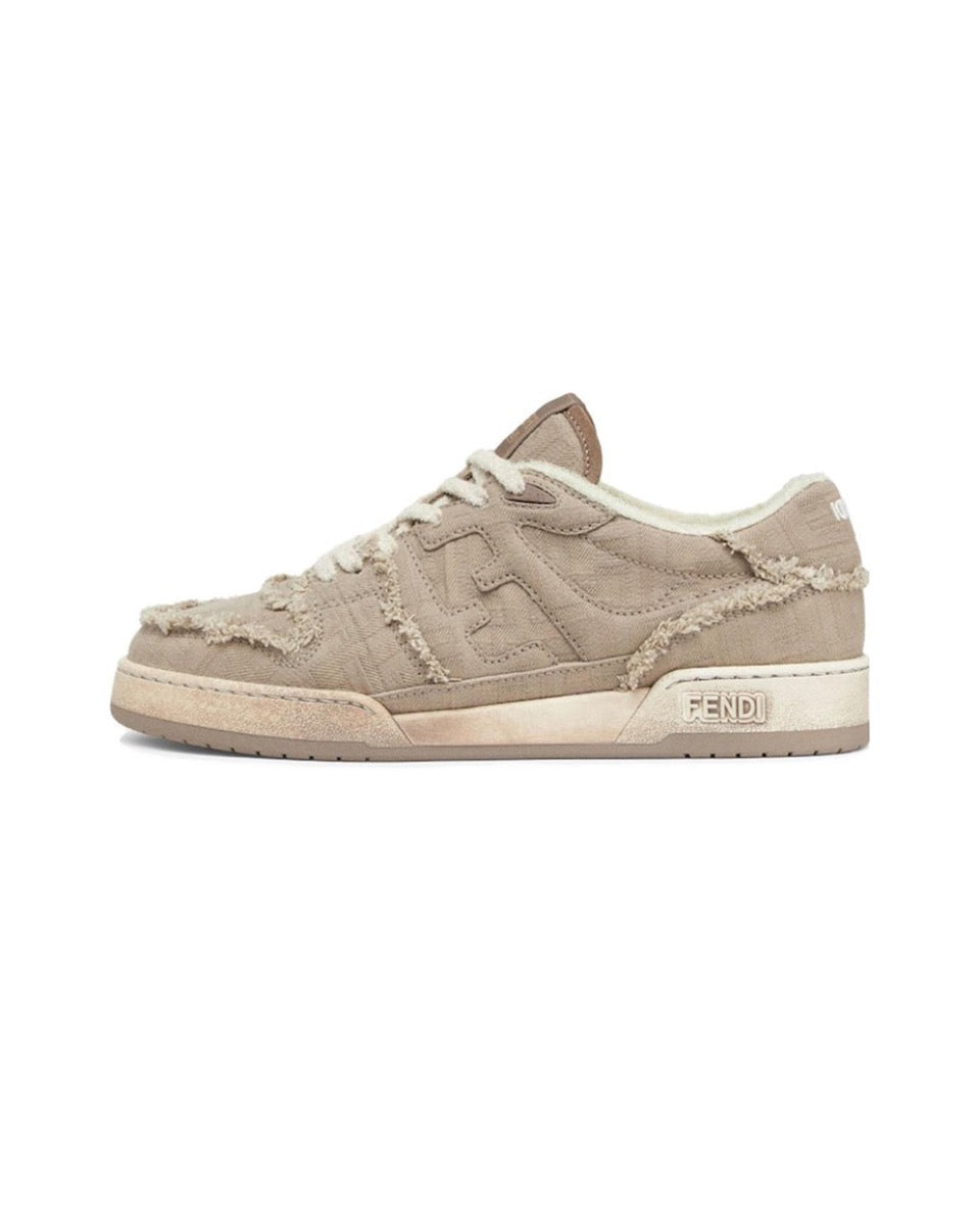 FENDI Match calfskin round toe lace-up platform low top sneakers Size: 36-45