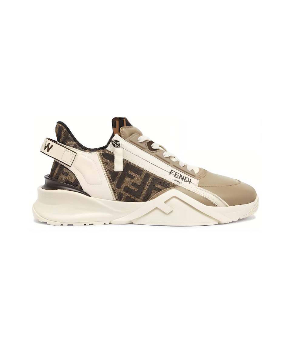 FENDI Flow leather round head lace-up flat heels comfortable all-match low top sneakers Size: 36-45