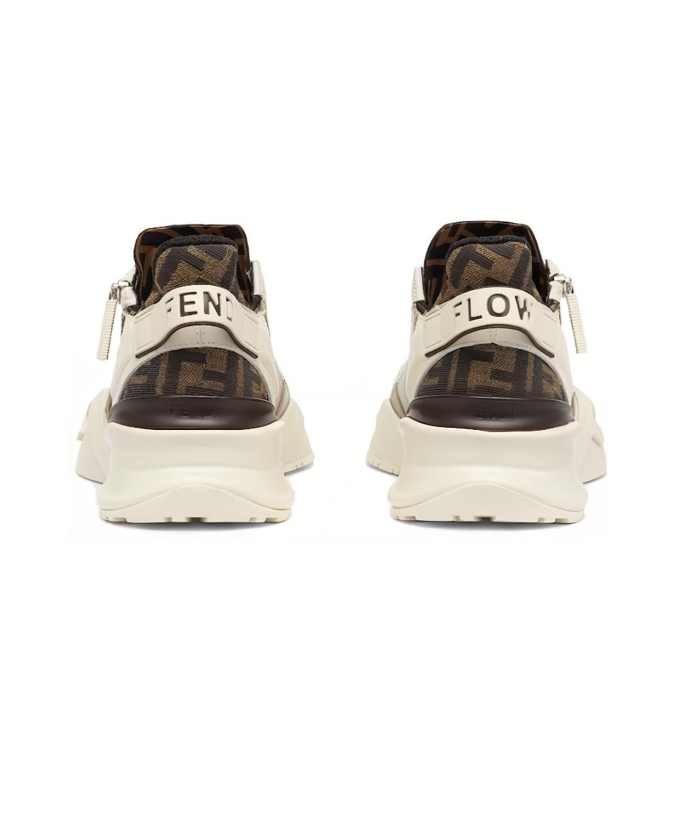 FENDI Flow leather round head lace-up flat heels comfortable all-match low top sneakers Size: 36-45
