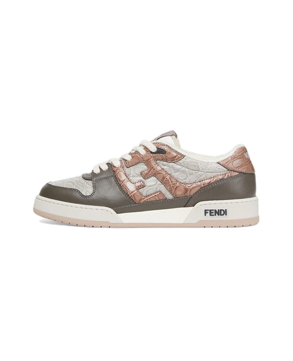 FENDI Match calfskin round toe lace-up platform low top sneakers Size: 36-45