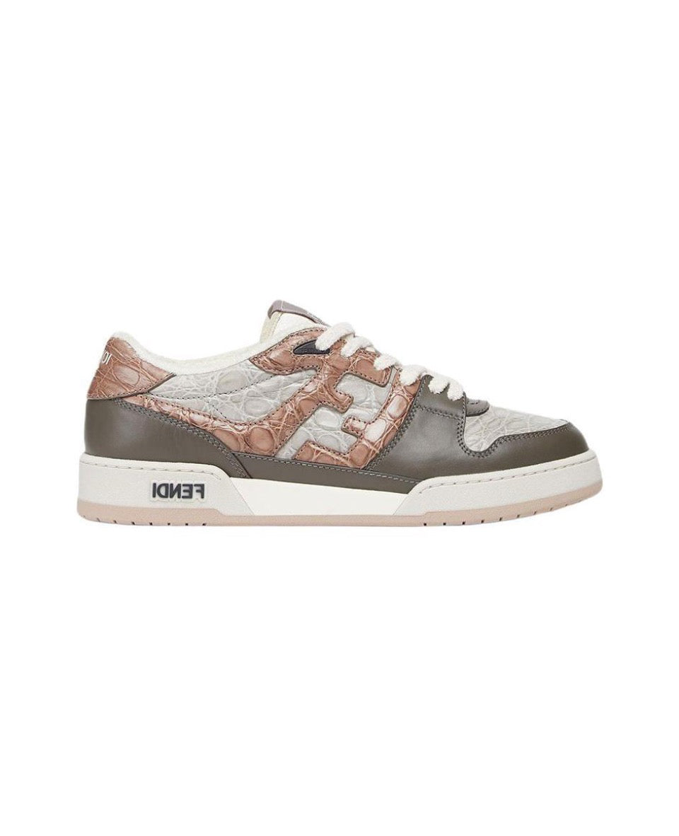 FENDI Match calfskin round toe lace-up platform low top sneakers Size: 36-45