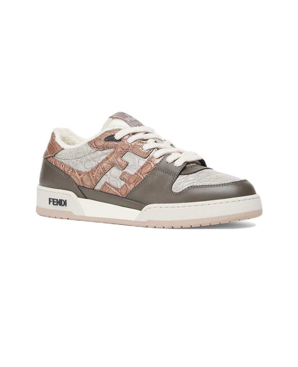 FENDI Match calfskin round toe lace-up platform low top sneakers Size: 36-45