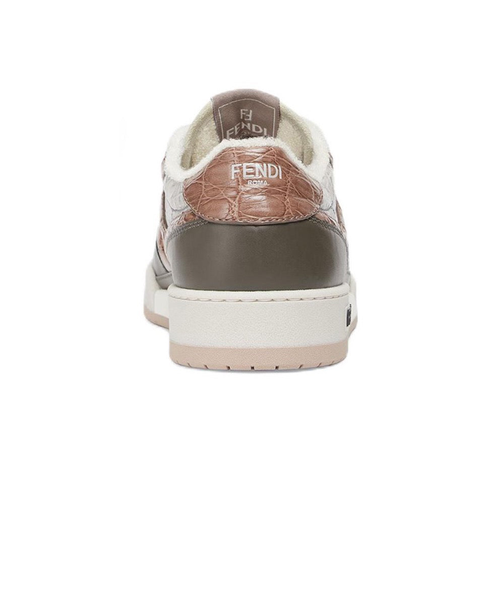 FENDI Match calfskin round toe lace-up platform low top sneakers Size: 36-45