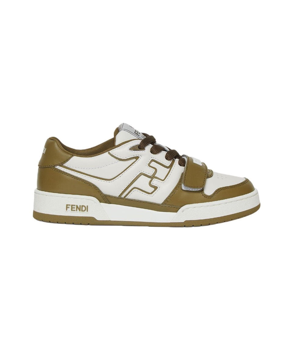 FENDI Match calfskin round toe lace-up platform low top sneakers Size: 36-45