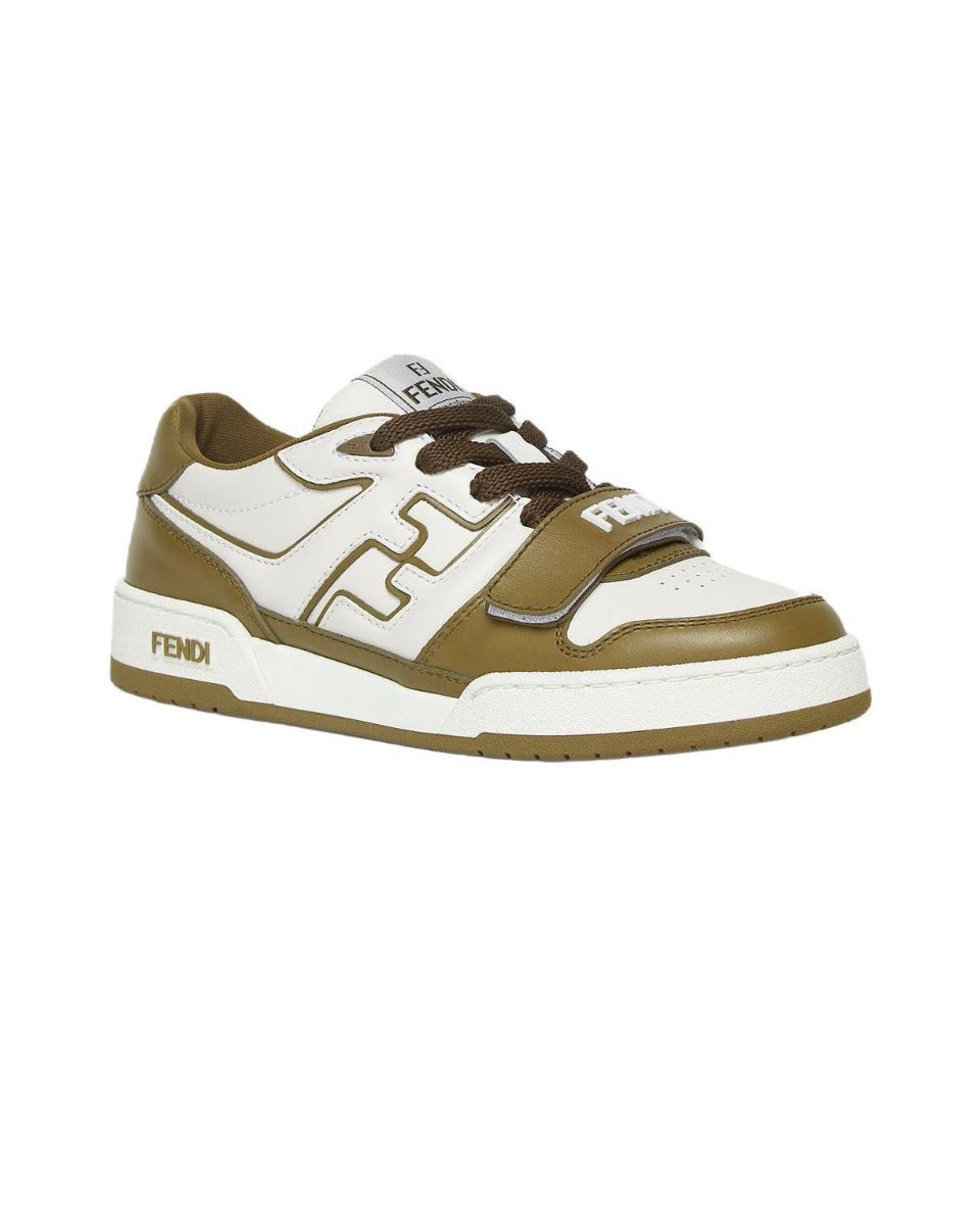 FENDI Match calfskin round toe lace-up platform low top sneakers Size: 36-45