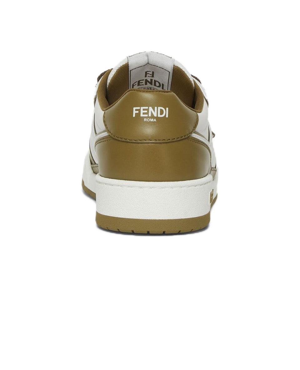 FENDI Match calfskin round toe lace-up platform low top sneakers Size: 36-45