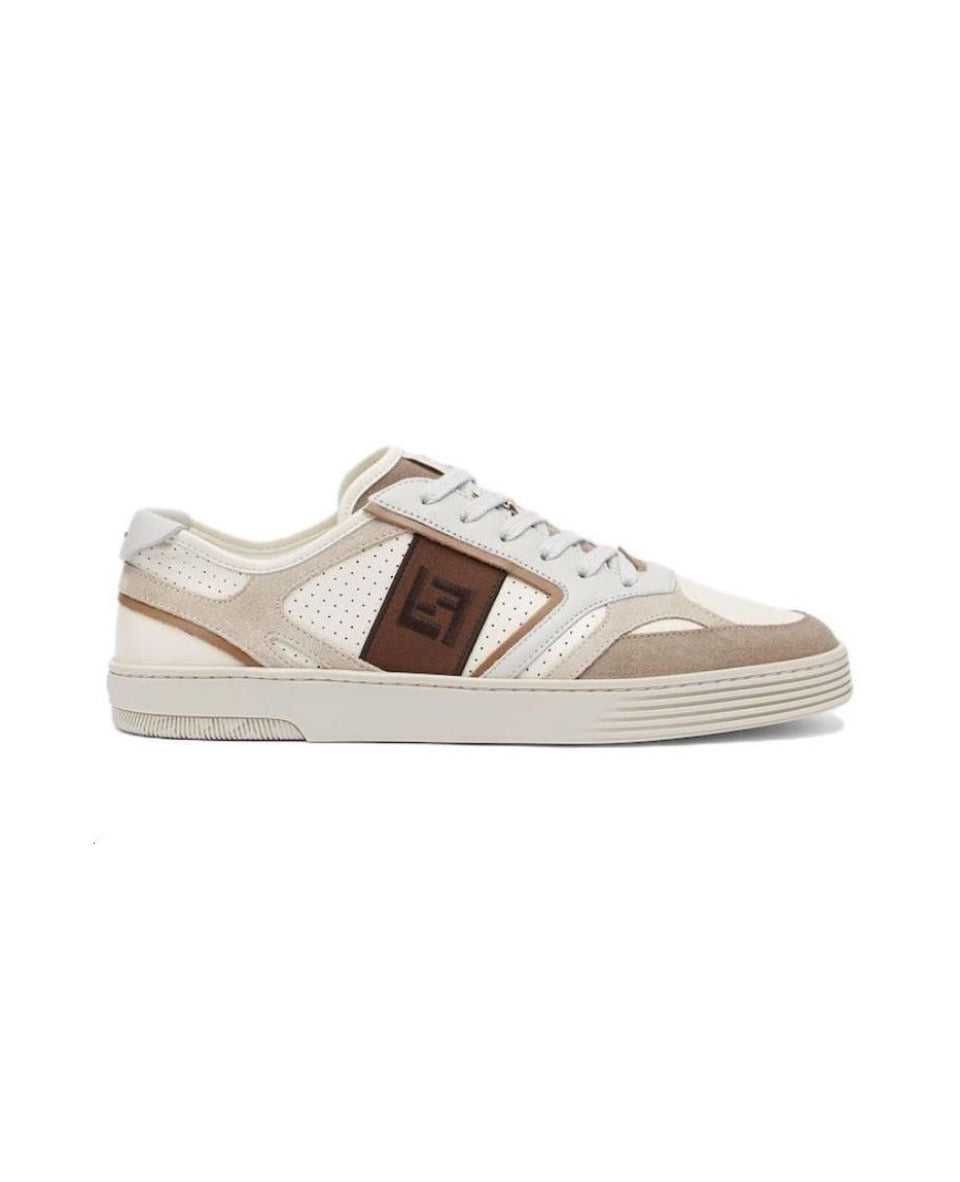 FENDI Match calfskin round toe lace-up platform low top sneakers Size: 36-45