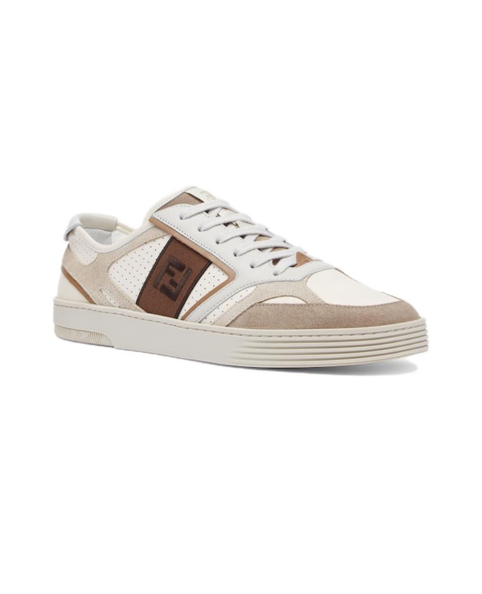 FENDI Match calfskin round toe lace-up platform low top sneakers Size: 36-45