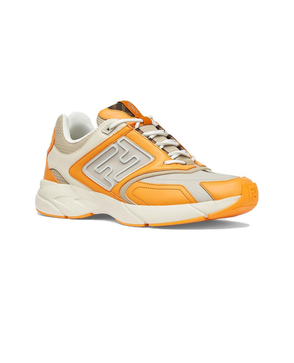 FENDI Faster leather low top lace-up anti-slip wear low top sports casual shoes Size: 36-45