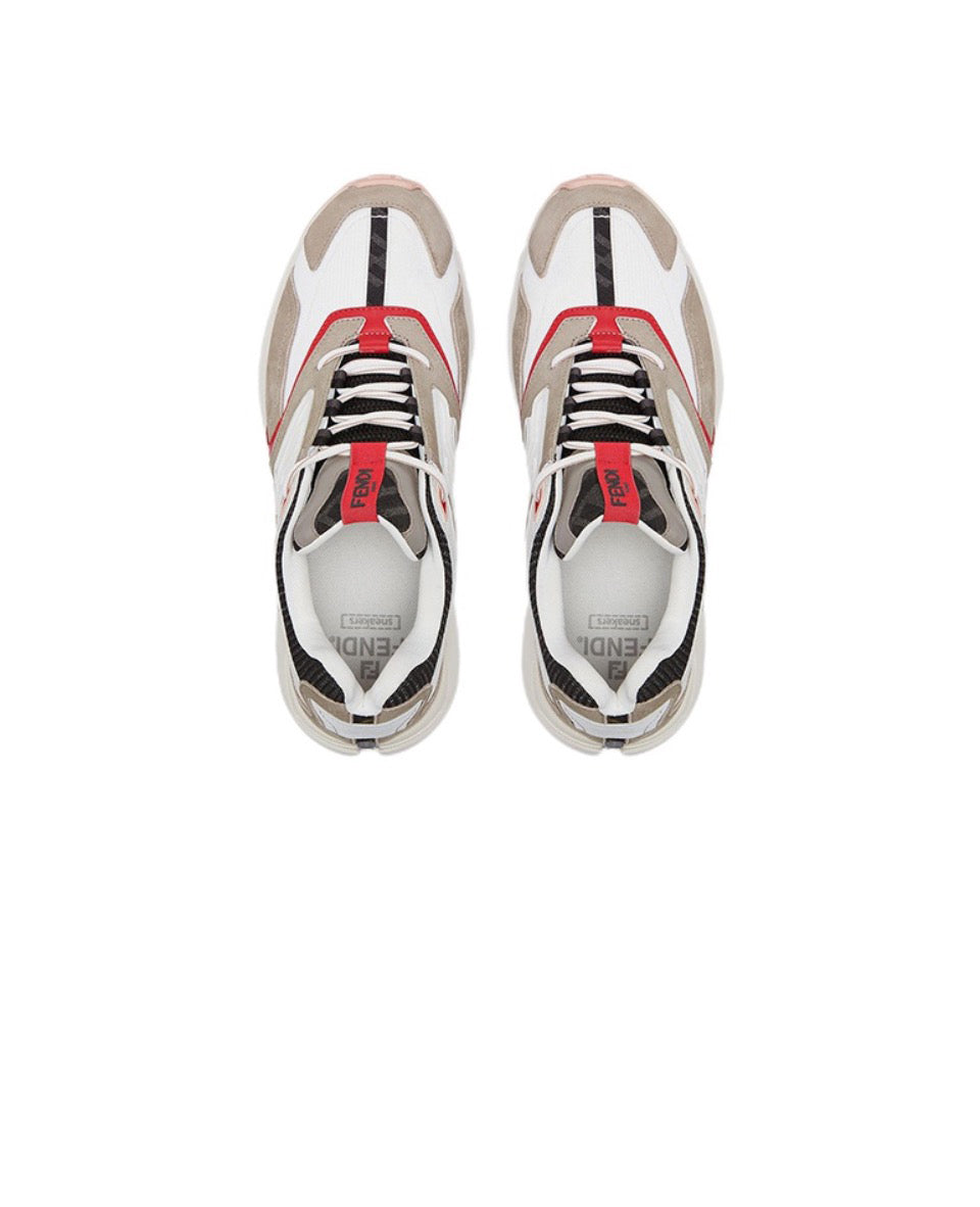 FENDI Faster leather low top lace-up anti-slip wear low top sports casual shoes Size: 36-45