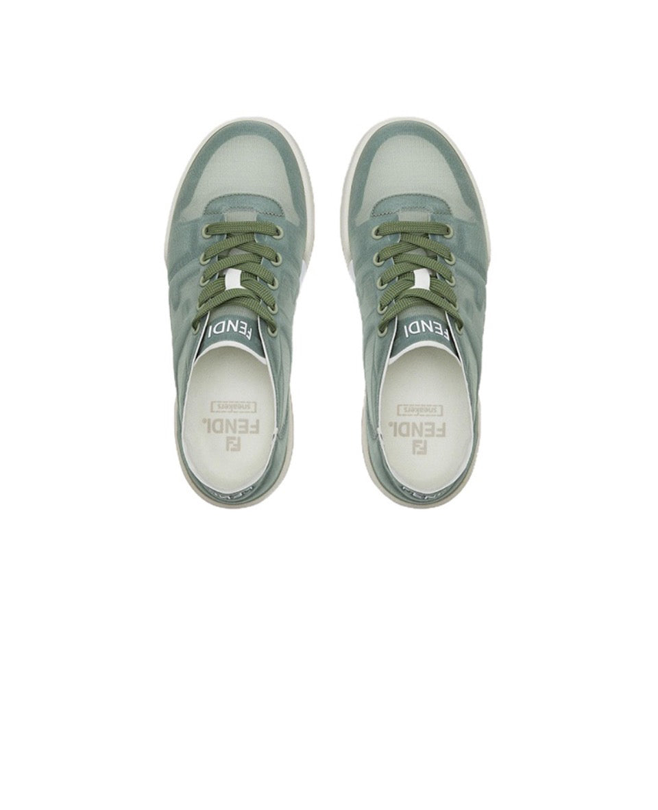 FENDI Match calfskin round toe lace-up platform low top sneakers Size: 36-45